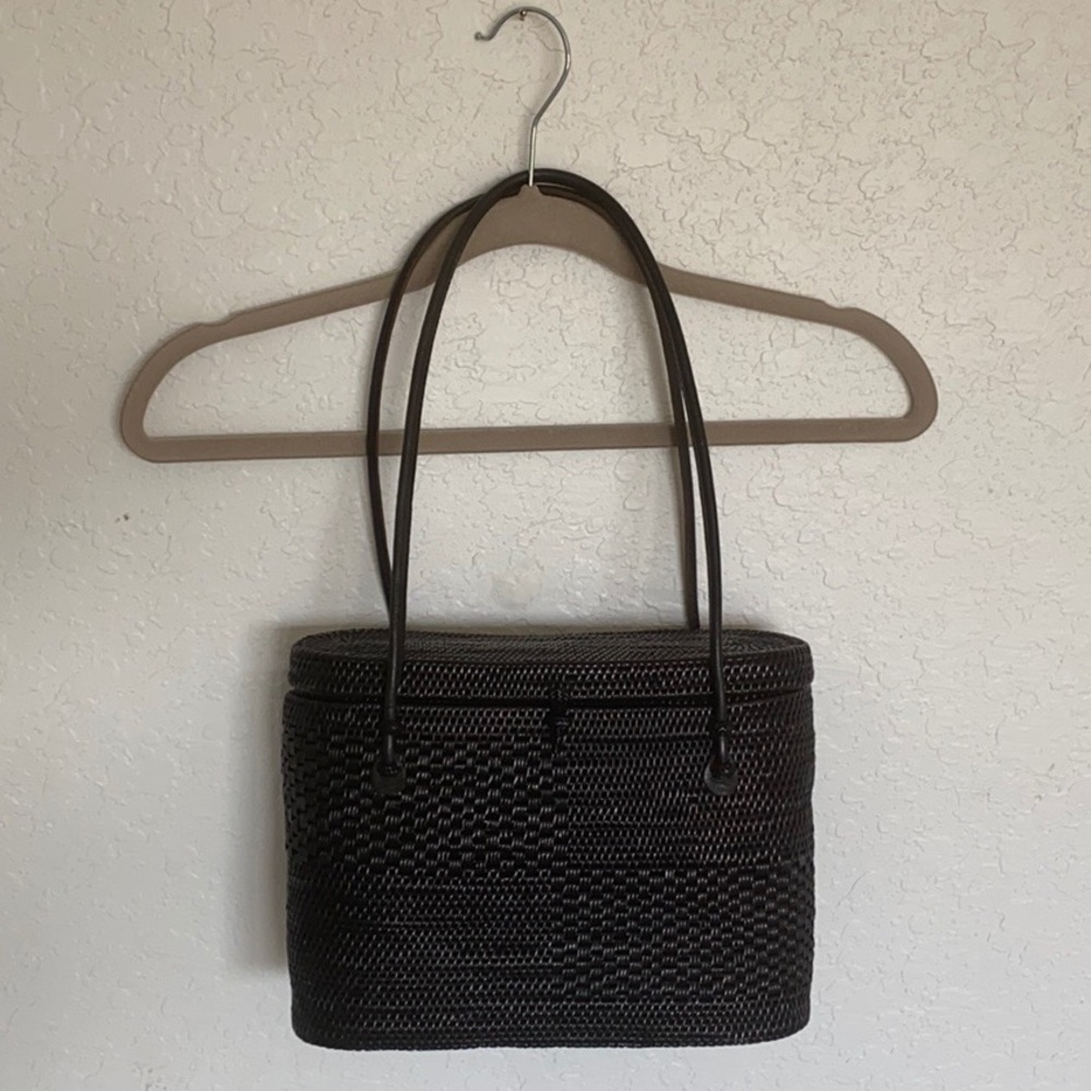 Two Cranes Structured Woven Purse Bag